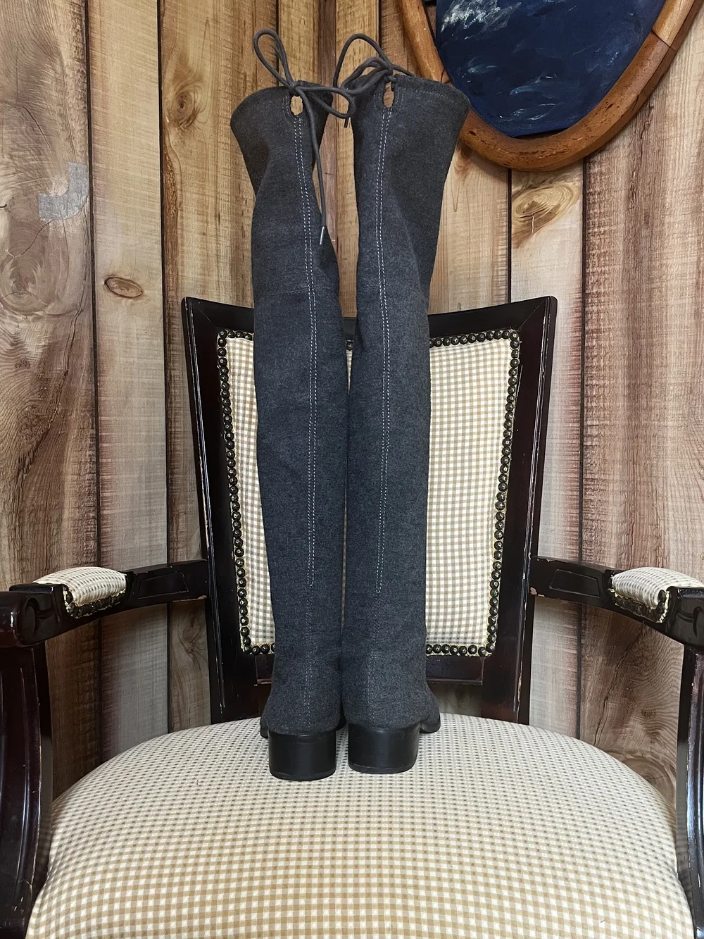 💋 Charles by Charles David ”Gunter/Gunner” Grey over-the-knee stretch boots